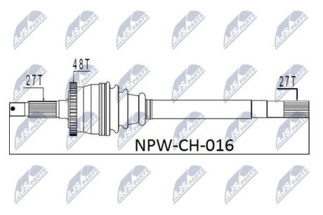 ПОЛУОСЬ NTY NPW-CH-016