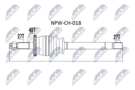 ПОЛУОСЬ NTY NPW-CH-018