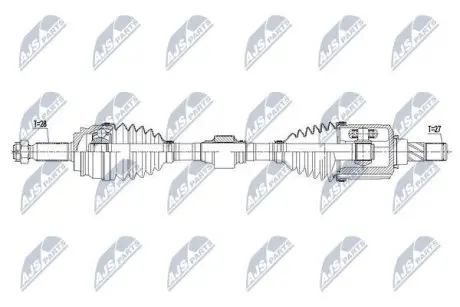 Піввісь приводу лів. Jeep Compass/Patriot 06- NTY NPW-CH-060 (фото 1)
