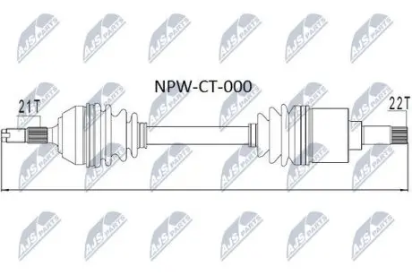 Полуось NTY NPW-CT-000
