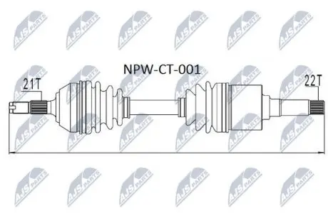 Полуось NTY NPW-CT-001