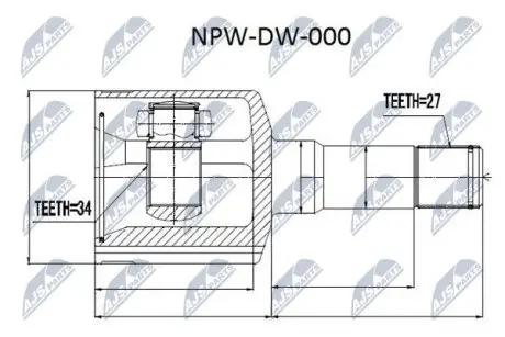 ШРУС / Шарнір рівних кутових швидкостей NTY NPW-DW-000