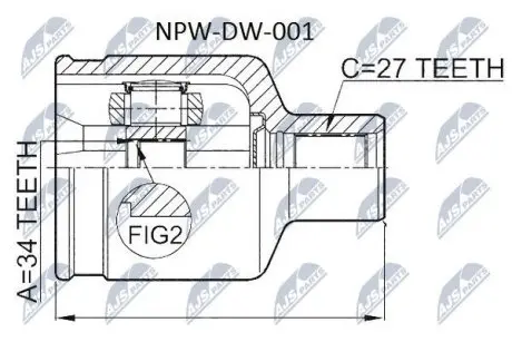 ШРУС / Шарнір рівних кутових швидкостей NTY NPW-DW-001