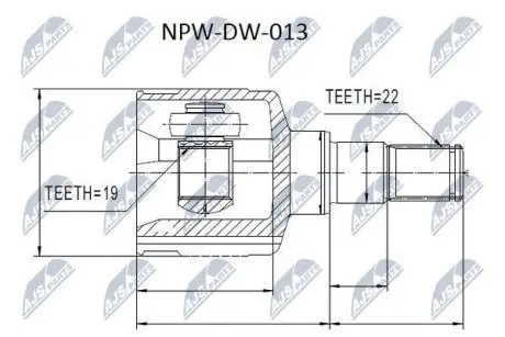 ШРУС / Шарнір рівних кутових швидкостей NTY NPW-DW-013 (фото 1)