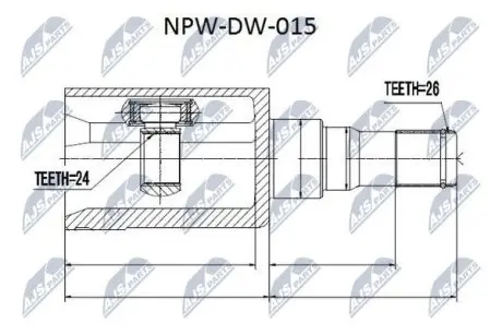 ШРУС / Шарнір рівних кутових швидкостей NTY NPW-DW-015