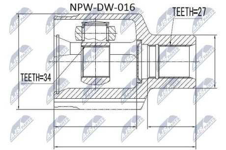 Шарнір рівних кутових швидкостей NTY NPW-DW-016