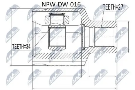 ШРУС / Шарнир равных угловых скоростей NTY NPW-DW-016
