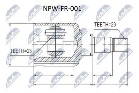 Шарнір рівних кутових швидкостей NTY NPW-FR-001