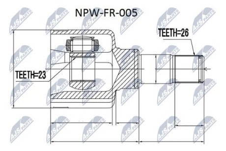 Шарнир равных угловых скоростей NTY NPW-FR-005