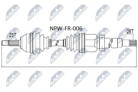 Напіввісь NTY NPW-FR-006