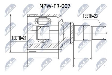 Шарнір рівних кутових швидкостей NTY NPW-FR-007