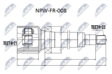 Шарнир равных угловых скоростей NTY NPW-FR-008