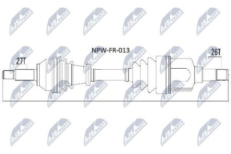 ПОЛУОСЬ NTY NPW-FR-013