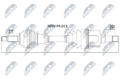 Піввісь NTY NPW-FR-013