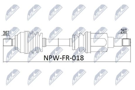 Полуось NTY NPW-FR-018