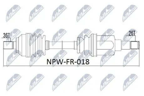 Напіввісь NTY NPW-FR-018