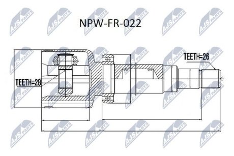 ШАРНИР РАВНЫХ УГЛОВЫХ СКОРОСТЕЙ NTY NPW-FR-022