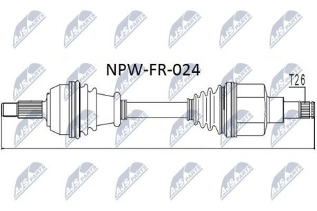 ПОЛУОСЬ NTY NPW-FR-024