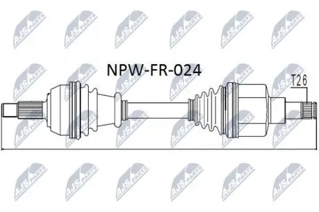 Піввісь NTY NPW-FR-024