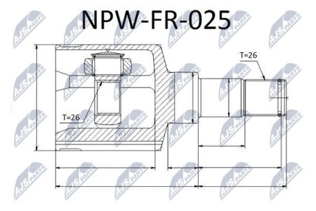 ШАРНИР РАВНЫХ УГЛОВЫХ СКОРОСТЕЙ NTY NPW-FR-025