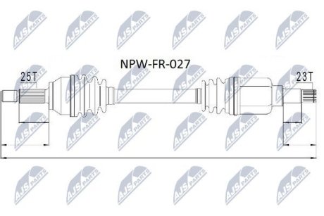 Напіввісь NTY NPW-FR-027