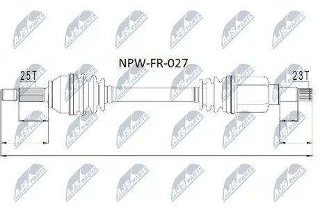 Напіввісь NTY NPW-FR-027