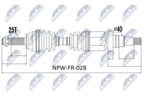 Полуось NTY NPW-FR-028