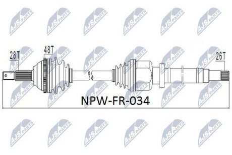 Полуось NTY NPW-FR-034