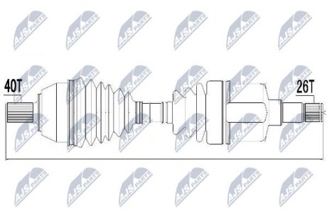 Полуось NTY NPW-FR-050