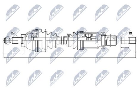 Полуось NTY NPW-FR-056