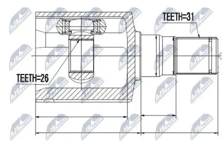 ШРУС / Шарнир равных угловых скоростей NTY NPW-FR-065