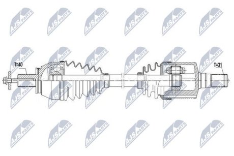 Напіввісь NTY NPW-FR-096