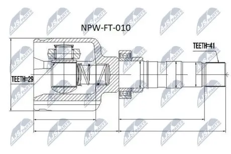 ШРУС / Шарнір рівних кутових швидкостей NTY NPW-FT-010