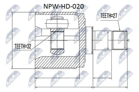 Шарнір рівних кутових швидкостей NTY NPW-HD-020