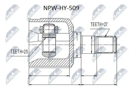 ШРУС / Шарнір рівних кутових швидкостей NTY NPW-HY-509 (фото 1)