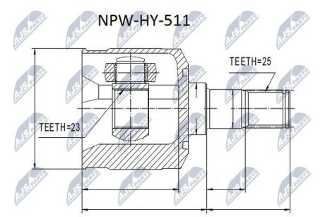 Шарнір рівних кутових швидкостей NTY NPW-HY-511