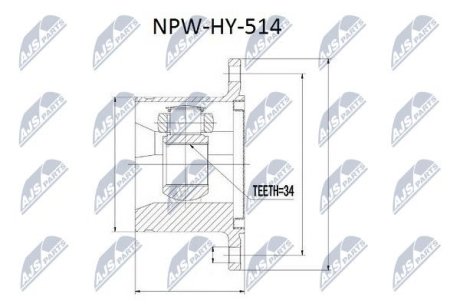 Шарнир равных угловых скоростей NTY NPW-HY-514