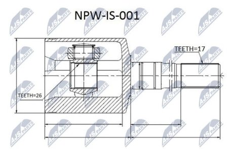 Шарнір рівних кутових швидкостей NTY NPW-IS-001