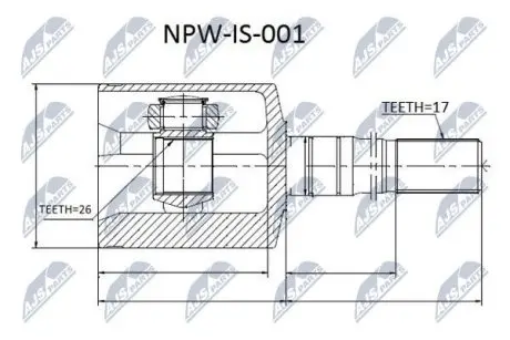 ШРУС / Шарнір рівних кутових швидкостей NTY NPW-IS-001