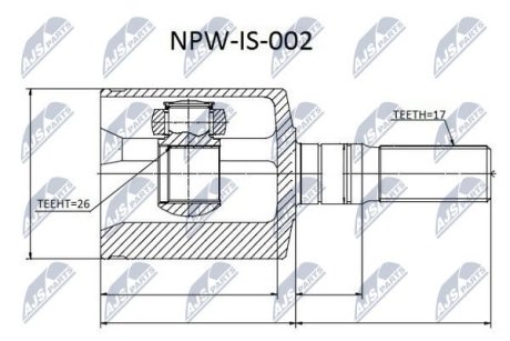 Шарнір рівних кутових швидкостей NTY NPW-IS-002