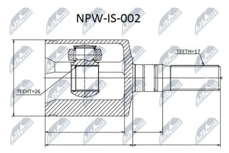 ШРУС / Шарнір рівних кутових швидкостей NTY NPW-IS-002