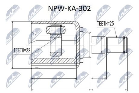 Шарнир равных угловых скоростей NTY NPW-KA-302