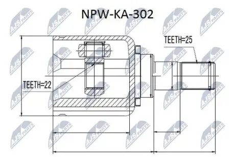 ШРУС / Шарнір рівних кутових швидкостей NTY NPW-KA-302