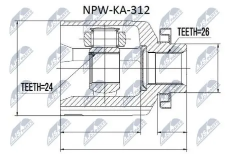 ШРУС / Шарнір рівних кутових швидкостей NTY NPW-KA-312