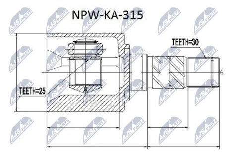 ШАРНИР РАВНЫХ УГЛОВЫХ СКОРОСТЕЙ NTY NPW-KA-315