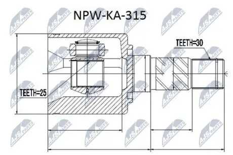ШРУС / Шарнір рівних кутових швидкостей NTY NPW-KA-315