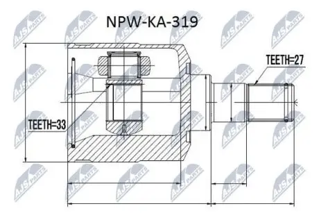 ШРУС / Шарнір рівних кутових швидкостей NTY NPW-KA-319