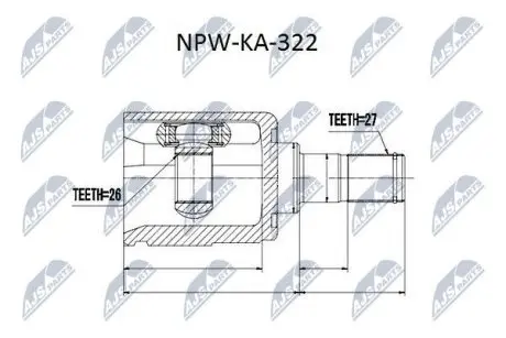 ШРУС / Шарнир равных угловых скоростей NTY NPW-KA-322