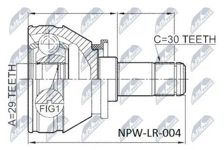 ШРУС / Шарнир равных угловых скоростей NTY NPW-LR-004