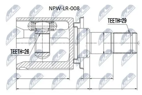 ШРУС / Шарнір рівних кутових швидкостей NTY NPW-LR-008